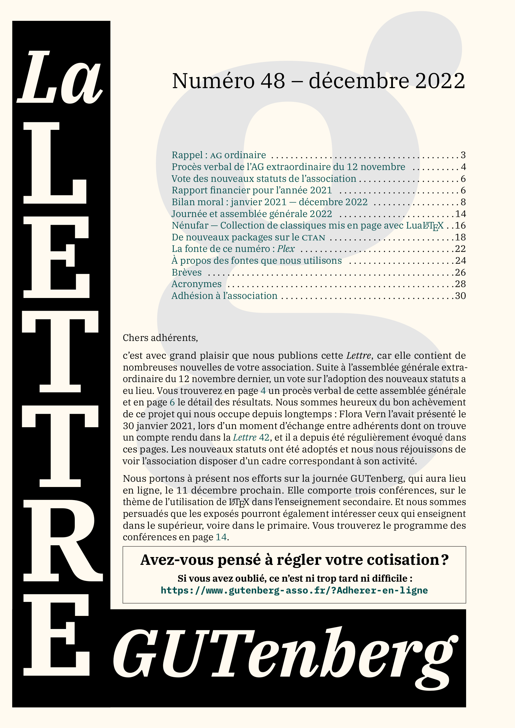 					Afficher No 48 (2022): La Lettre GUTenberg numéro 48 - décembre 2022
				