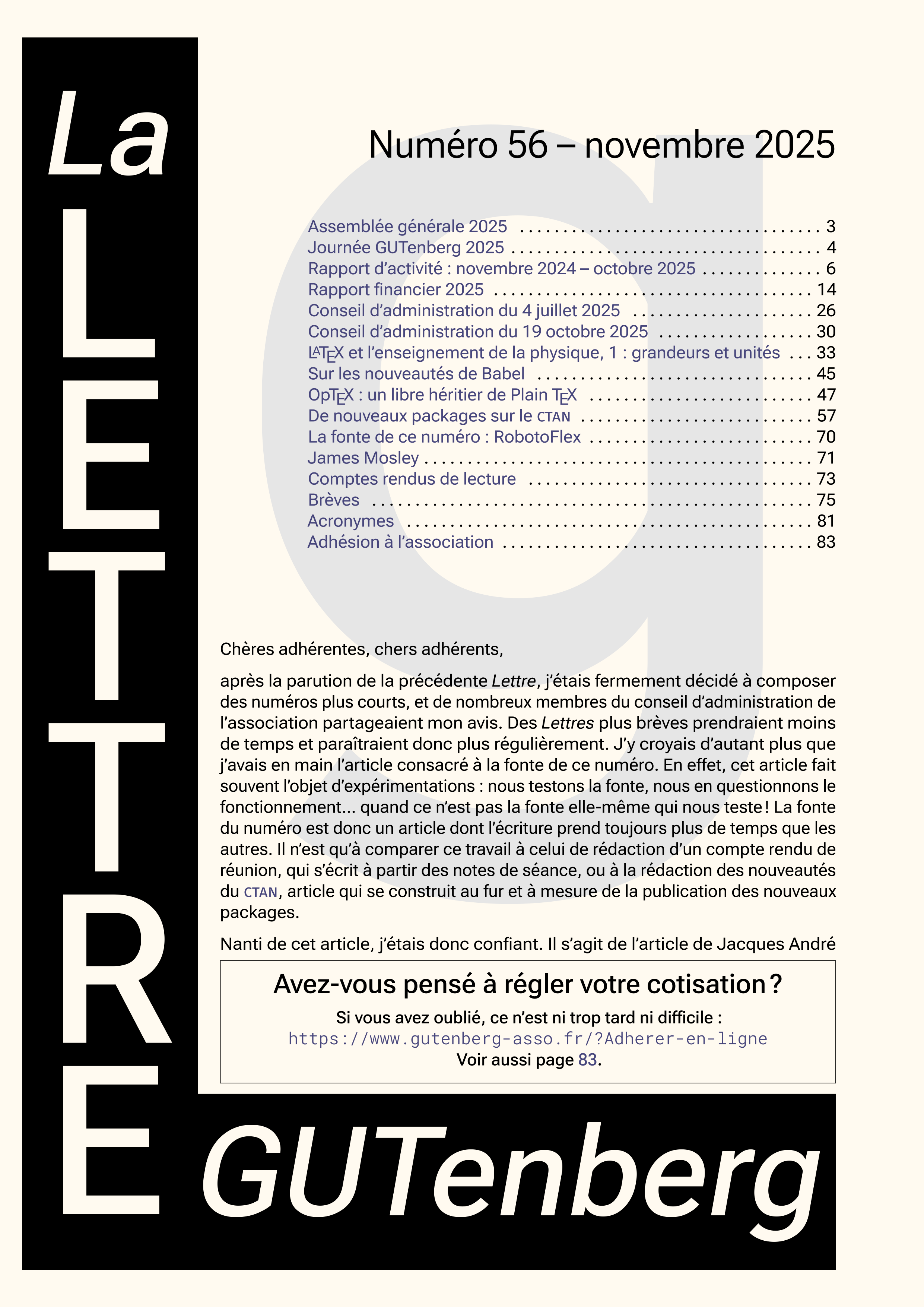 					Afficher No 56 (2025): La Lettre GUTenberg numéro 56 - novembre 2025
				