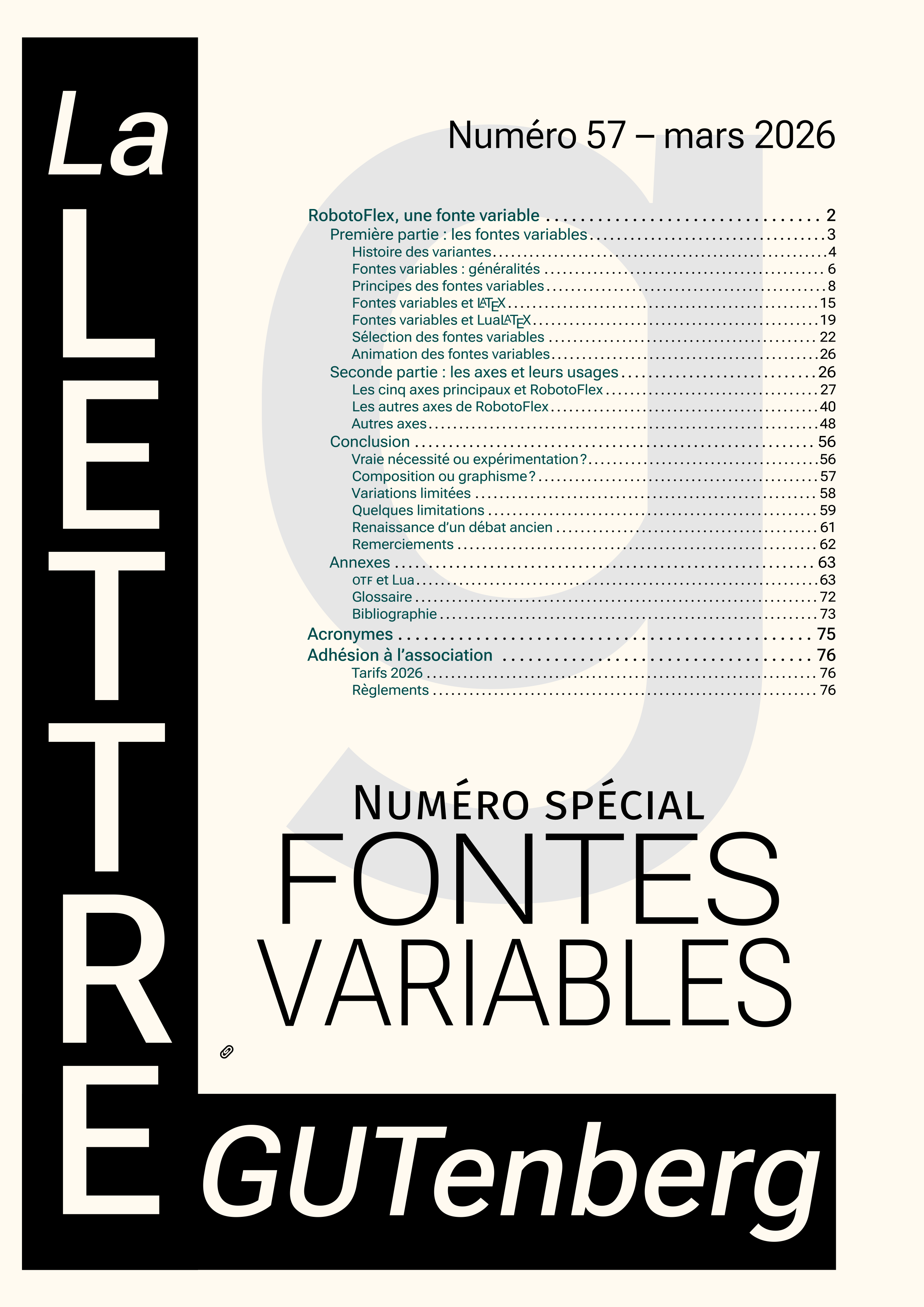 					Afficher No 57 (2026): La Lettre GUTenberg numéro 57 - mars 2026
				